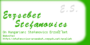 erzsebet stefanovics business card